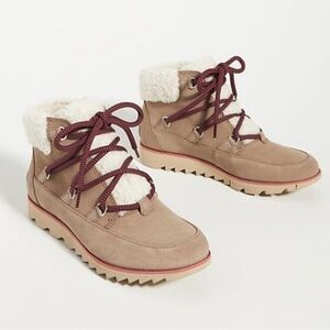 Sorel Harlow Lace Cozy Boots Shearling Size 8.5